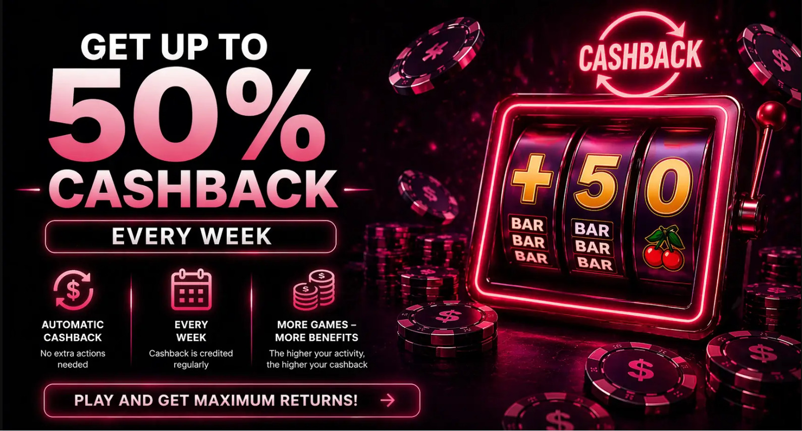 Sneket Casino — weekly cashback and VIP returns